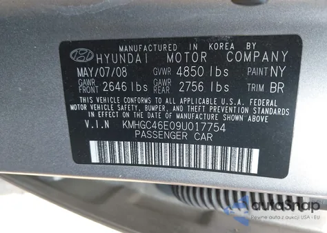 2009 Hyundai Genesis 3.8 из США, поврежденный, VIN KMHGC46E09U017754